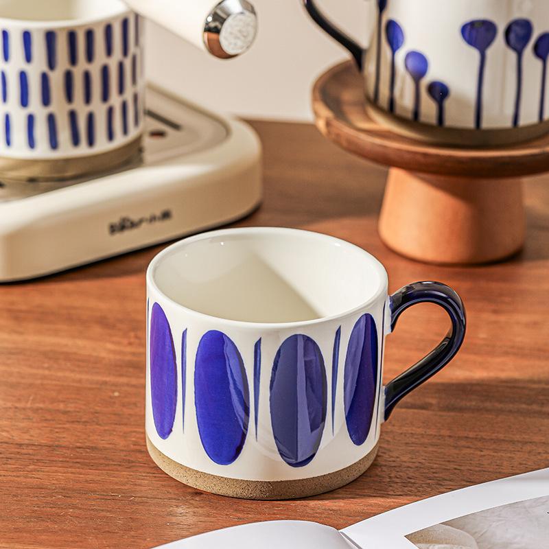 Hand-Painted Cup Retro With Handle Mug Personalized Water Cup Creative Gift Ceramic Cup Breakfast Coffee Souvenir
