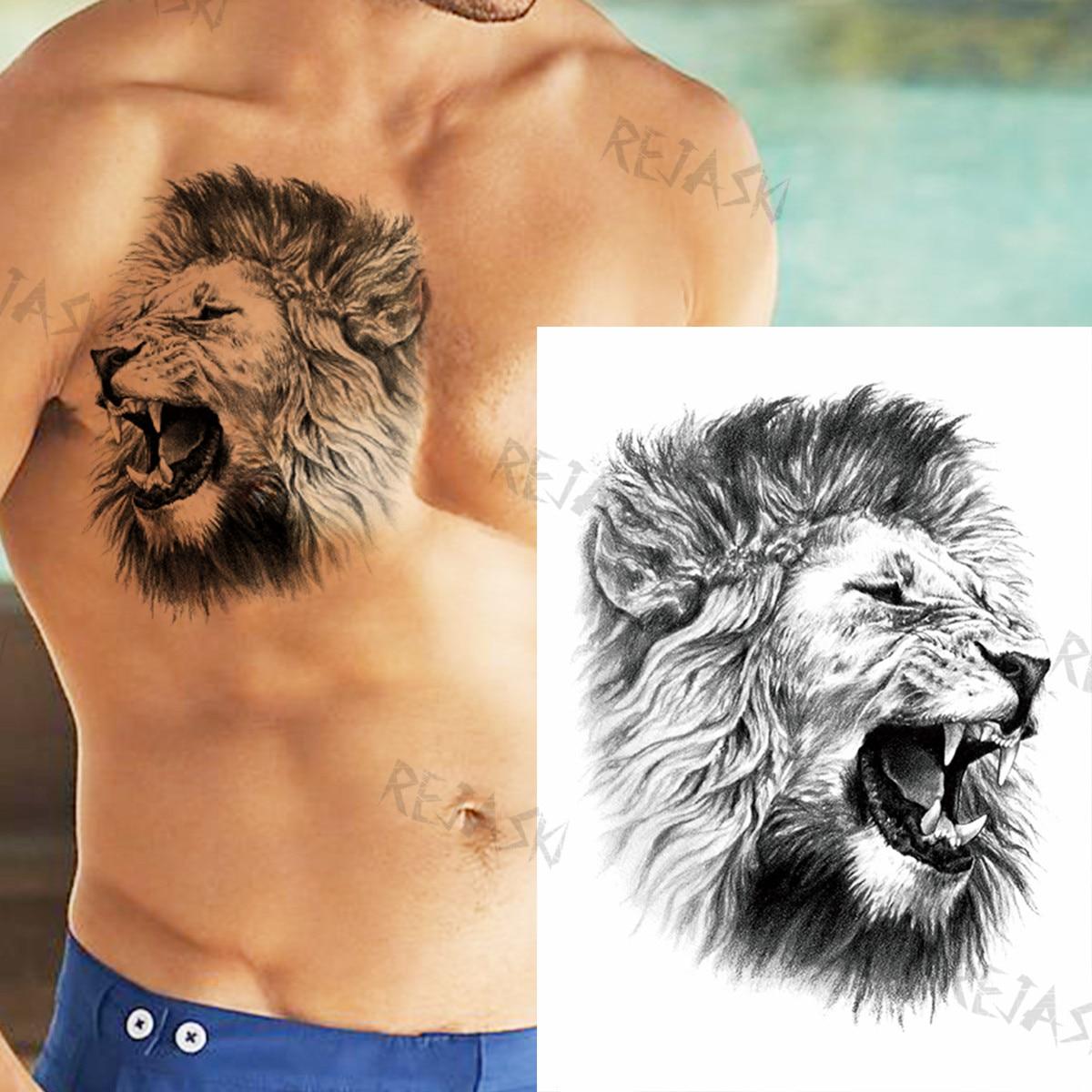 

Лесной волк, гора, луна, временные татуировки для женщин и мужчин, реалистичный Лев, Сова, геометрический бант, поддельные татуировки, наклейки, татуировки на руку, спину