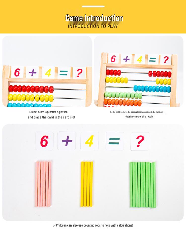 Children's Wooden Arithmetic Rack P0.72: Multifunctional Early Math Learning Tool