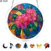 2D Flat - 2D Flat Is Not 3D Acrylic Sun Catcher Puzzle, Colored Glass Camellia Sun Catcher Puzzle 83pcs Acrylic Puzzle Garden Decoration, Suitable for