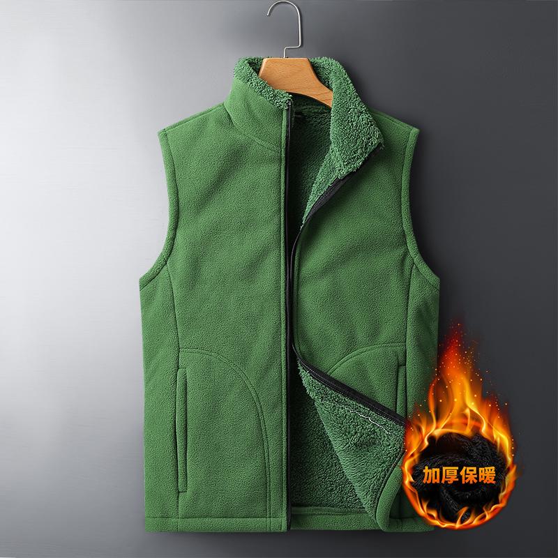 Herbst Winter Herren Plus Samt Weste Mantel Einfarbig Lamm Fleece Weste Große Größe Dicke Warme Weiche Mode Thermo Weste Männlich