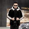 Mens Faux Fur Hooded Coat Slim Fit Warm Winter Jacket Business Casual