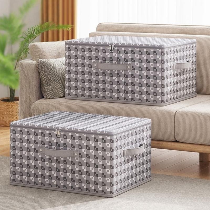 Zippered Foldable Organizers Bin For Clothes Storage User friendly Nonwovens Fabric Durable Foldable Home Use