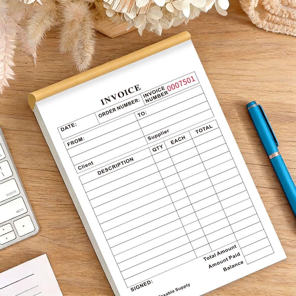 Signature Line Duplicate Invoice Book Tear-Off Commercial Invoice Pad  Business