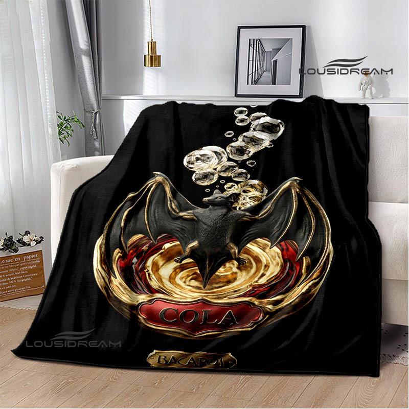 

Bacardi LOGO printed blanket Picnic Warm Flannel blankets Outdoor Blanket Home bed linings blankets for beds Birthday Gift 75x90cm