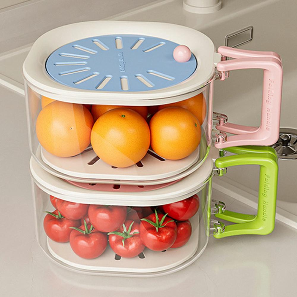 2 in 1 Drainage Tray Thickened Fruit Washing Basket Efficient Drainage Vegetable Washing Basket