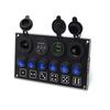 Weatherproof 6 Way 12V Push Button Panel With Illuminated Battery Display For Automobile Boat Trailer