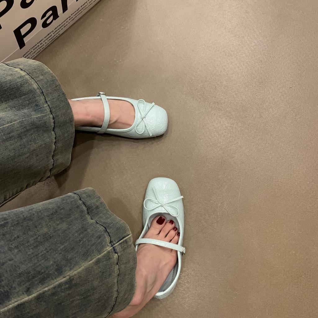 French Bow Mary Jane Shoes Ballet Shoes Flat Shoes Spring Retro Gentle Shallow Mouth Single Shoes Women's Shoes Soft Sole