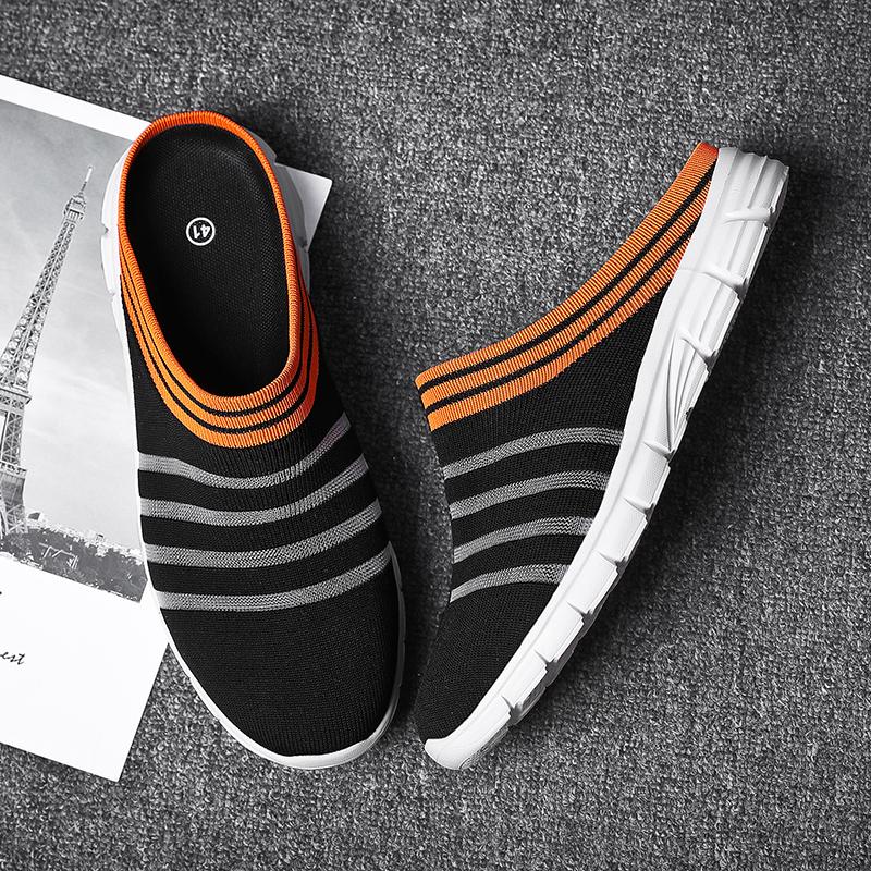 Summer Men Outdoor Sandals Lightweight Breathable Slip-on Casual Women Indoor Slippers Soft and Anti-slip Mesh Upper Sneakers