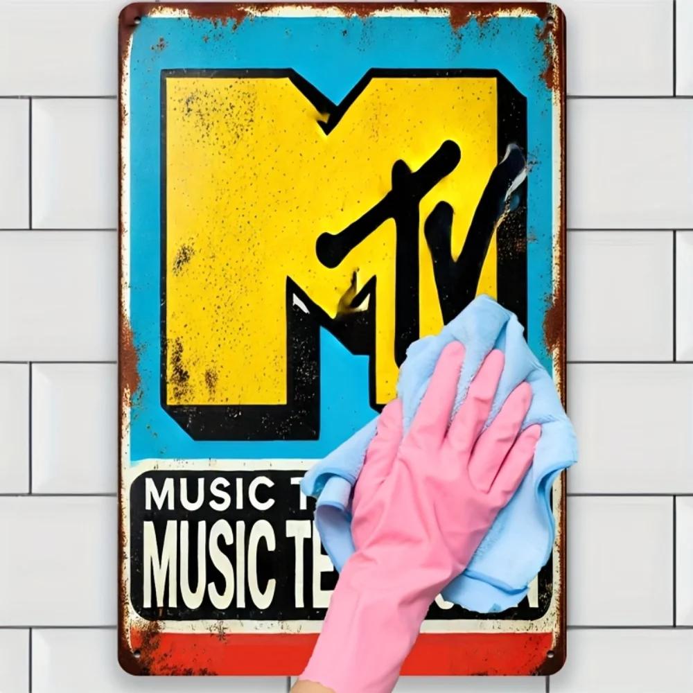 

VintageMTVCollectibles Vintage MTV Tin Sign | Iron Wall Decor | Retro Logo Art | Beach Houses, Backyard Farmhouses 20x30cm（7.8x11.8inch）