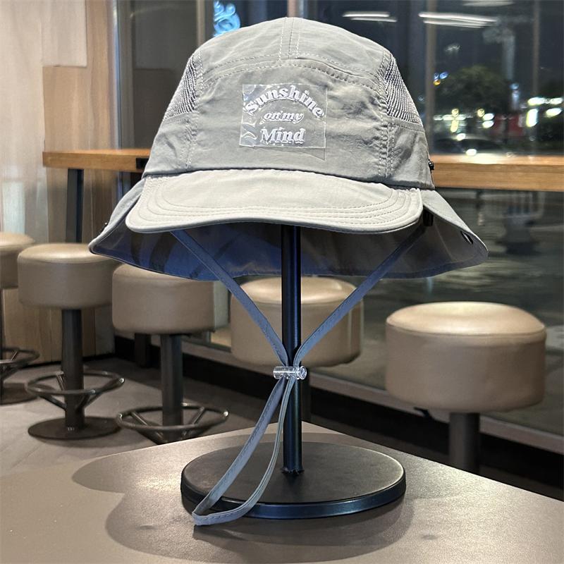 Unisex Outdoor Mesh UV Protection Bucket Hat Breathable Quick Dry Wide Brim Hat for Hiking And Climbing In Summer