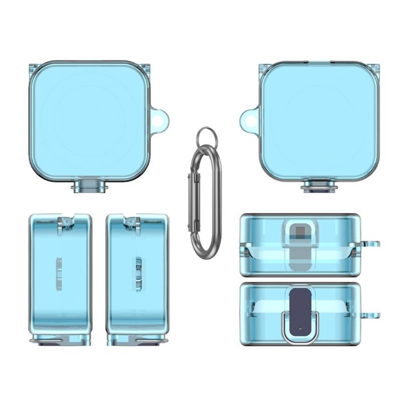 Clear Flexible Case with Carabiner Protector Cover for Rings Charger Shell Dustproof Charging Case Cover