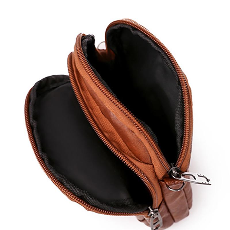 Vintage Leather Shoulder Bags for Women Small Crossbody Phone Bag Feminine Wallets