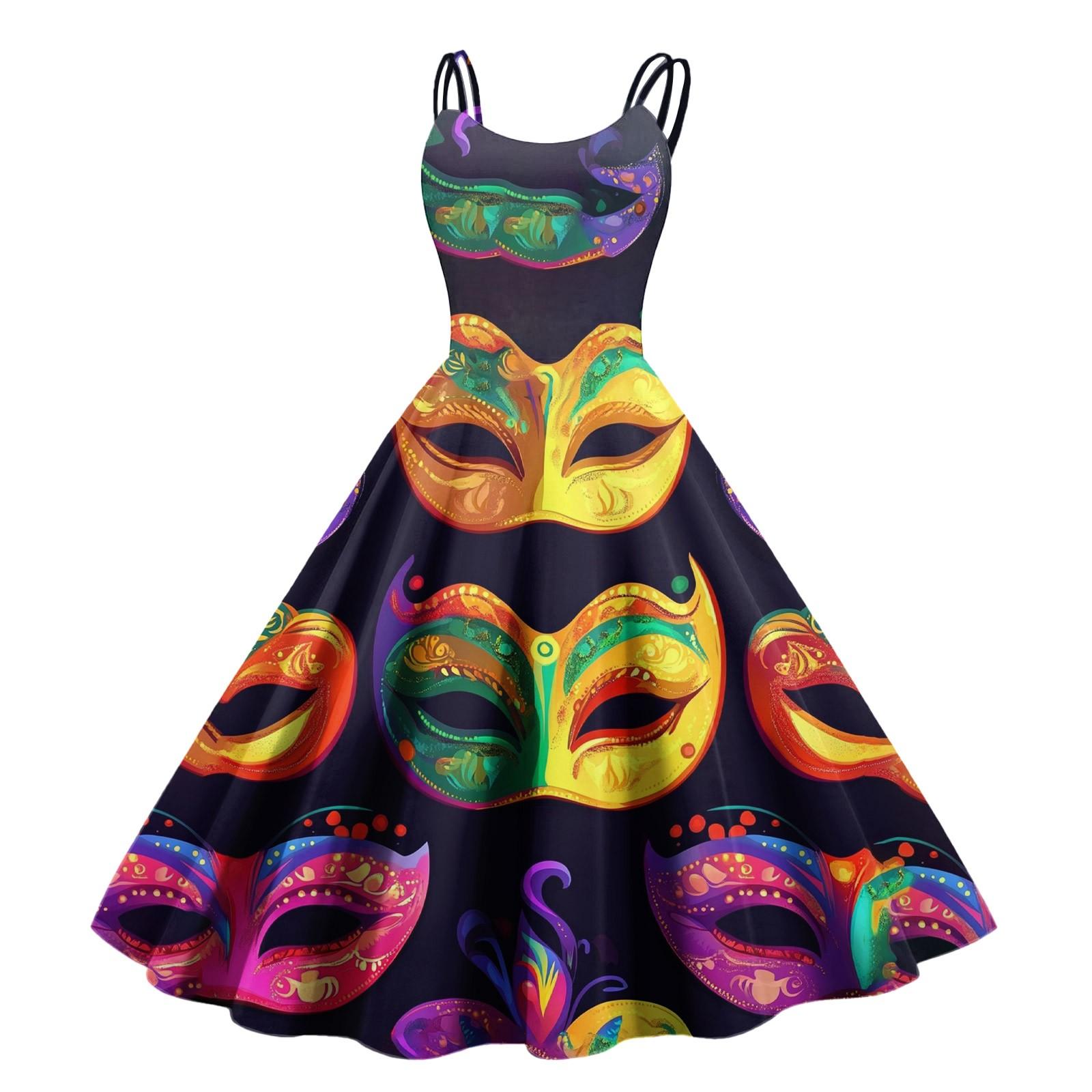 

Женское повседневное модное платье с принтом в стиле ретро с открытыми плечами в стиле панк в стиле ретро S жёлтый