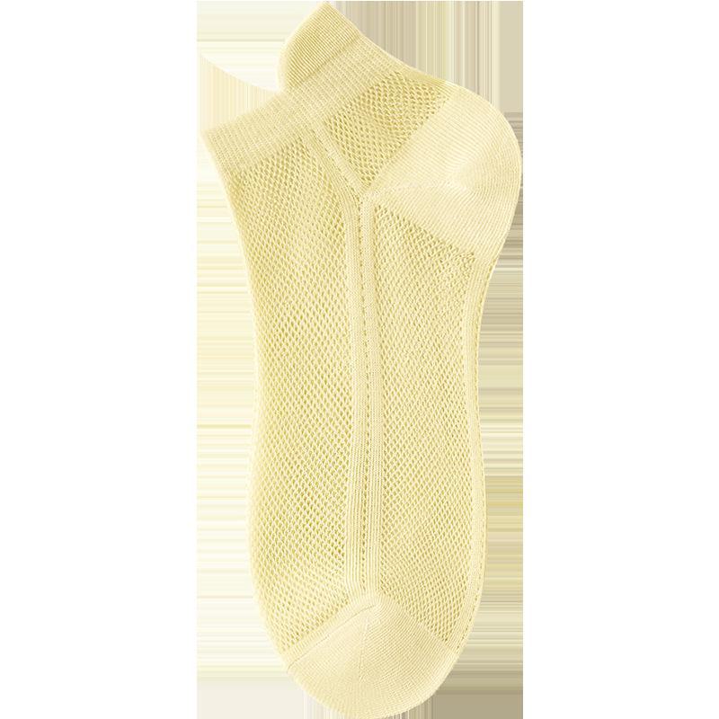 Girls' Summer Thin Breathable Mesh Antibacterial Short Socks - Sweet Solid Colors