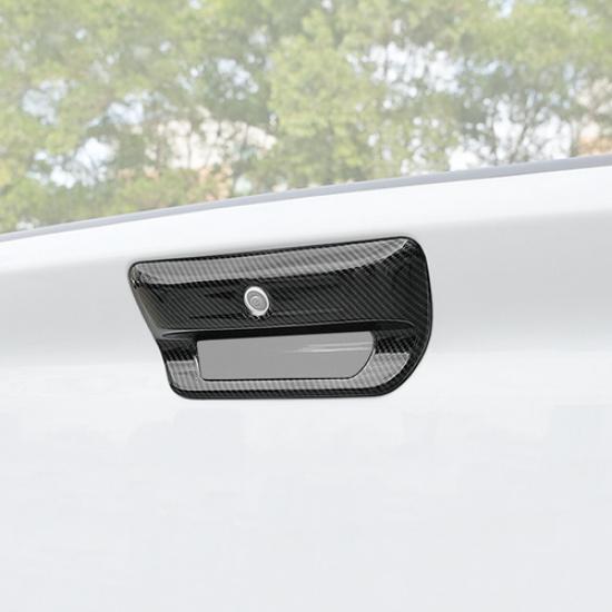 For 19-25 Dodge Ram 1500 Carbon Rear Door Tailgate Handle Cover Trim Decor Bezel