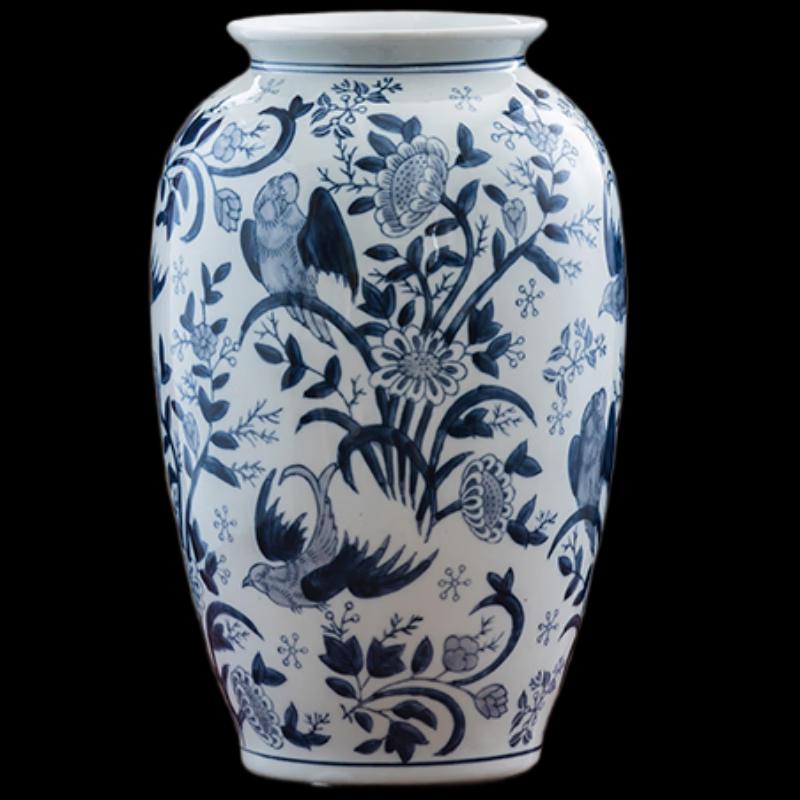 Hand-Painted Blue and White Porcelain Vase