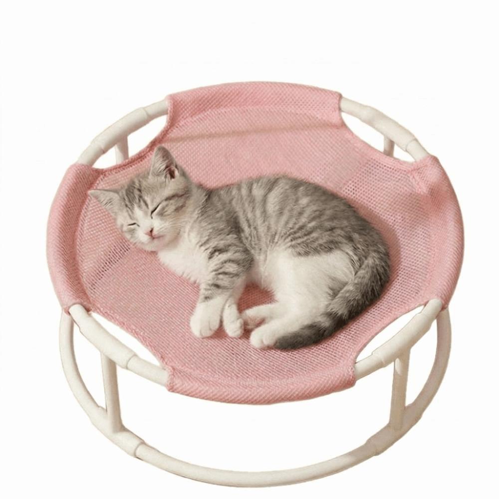 Elevated Frame Cat Elevated Bed Round Cat Sofa Bed Pet Supplies Pet Camping Bed All Season Pink no feather