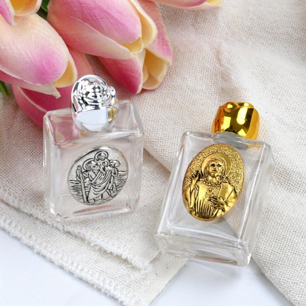 1Pc Holy Water Sacred Heart Jesus Bottle Religious Cross Bottle Christian Sculpture Bottle Holy Water Bottle