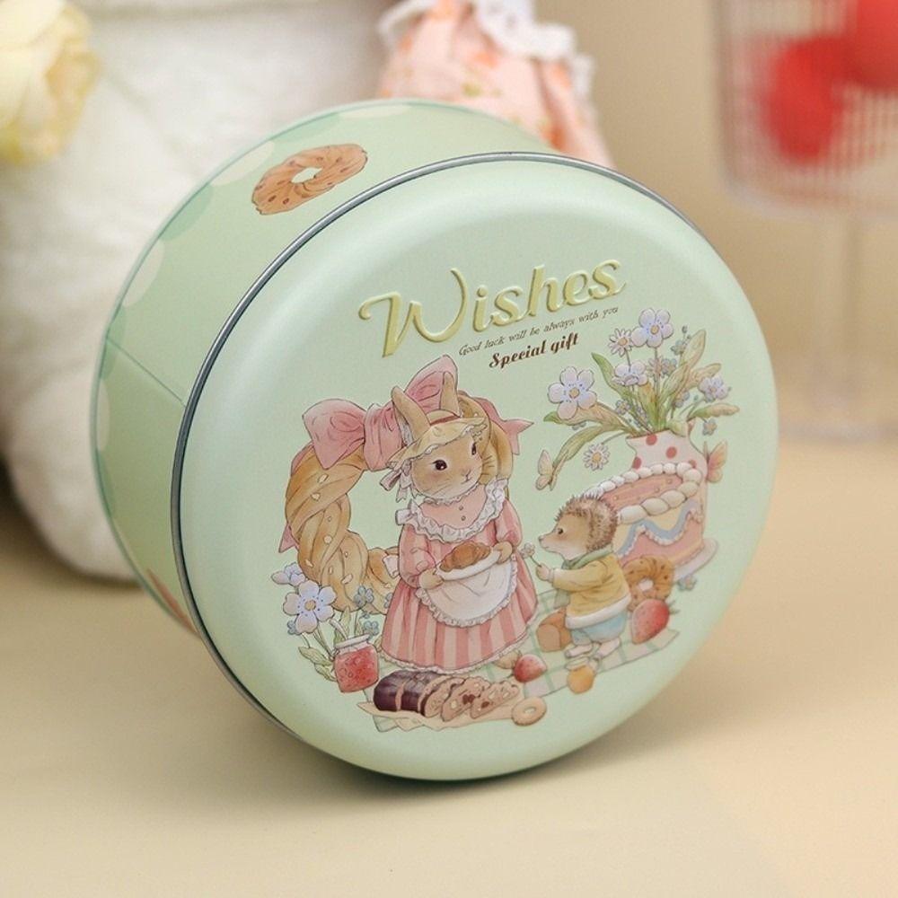 Cartoon Pattern Biscuit Packaging Iron Can 3D Relief Gift Packaging Box Gift Wrapping