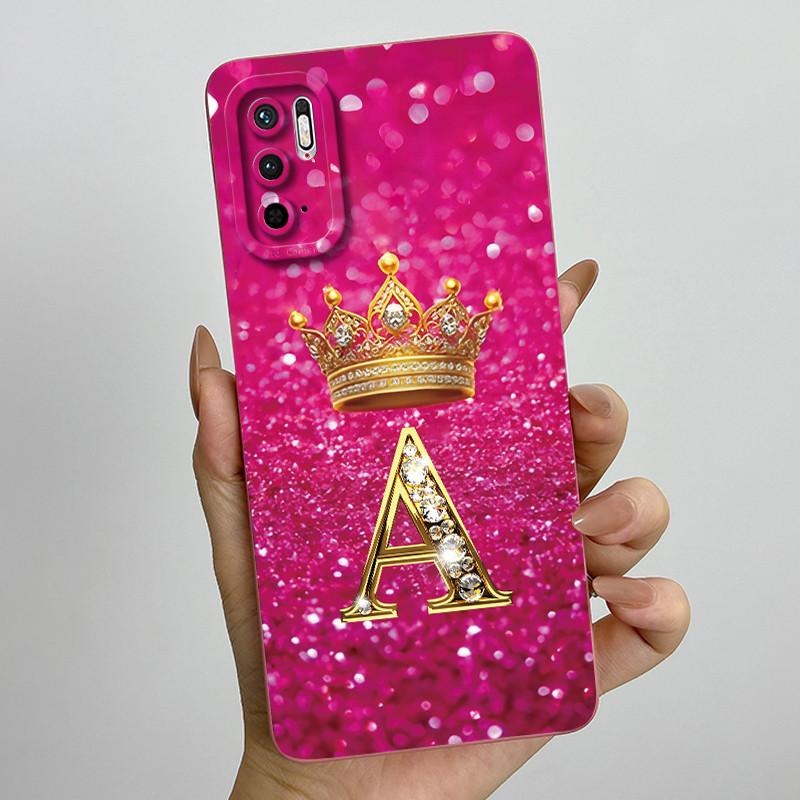 For Redmi Note 10 5G Note 10T 5G Fashion Initial Letter Couple Phone Case Redmi Note10 5G 10T Soft Silicone TPU Protective Case