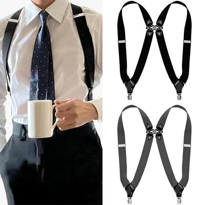 Vintage Hosenträger für Herren Hochzeitsparty Formal Casual 2,5 cm Breit Verstellbar Elastisch Hosen Hosenträger Riemen Gürtel