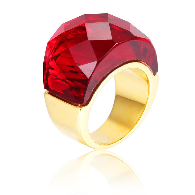 

Проста Персоналізована Вакуумно Гальванізована Золота Каблучка, Кільця Фен-шуй з Кришталевого Скла Багатоколірні Чоловічі та Жіночі 8