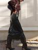 Women's High-Waisted Leather Skirt with Belt - Autumn/Winter Collection