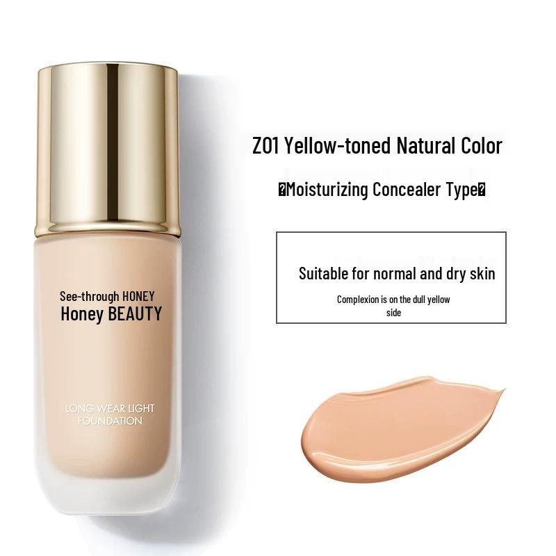 Long-lasting Translucent Powder Foundation & Concealer: Moisturizing, Dewy Look, No Transfer, Ideal for Students - Authentic Product