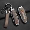 fscr7 Zinc alloy Leather Car Remote Key Case Cover Bag Protector For Porsche Panamera Spyder Carrera Macan Boxster 911 970 981 Cayman