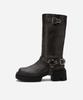 Salt And Chocolate Round Toe Rider Buckle Boots 412446014 (6Cm/3 Colors)