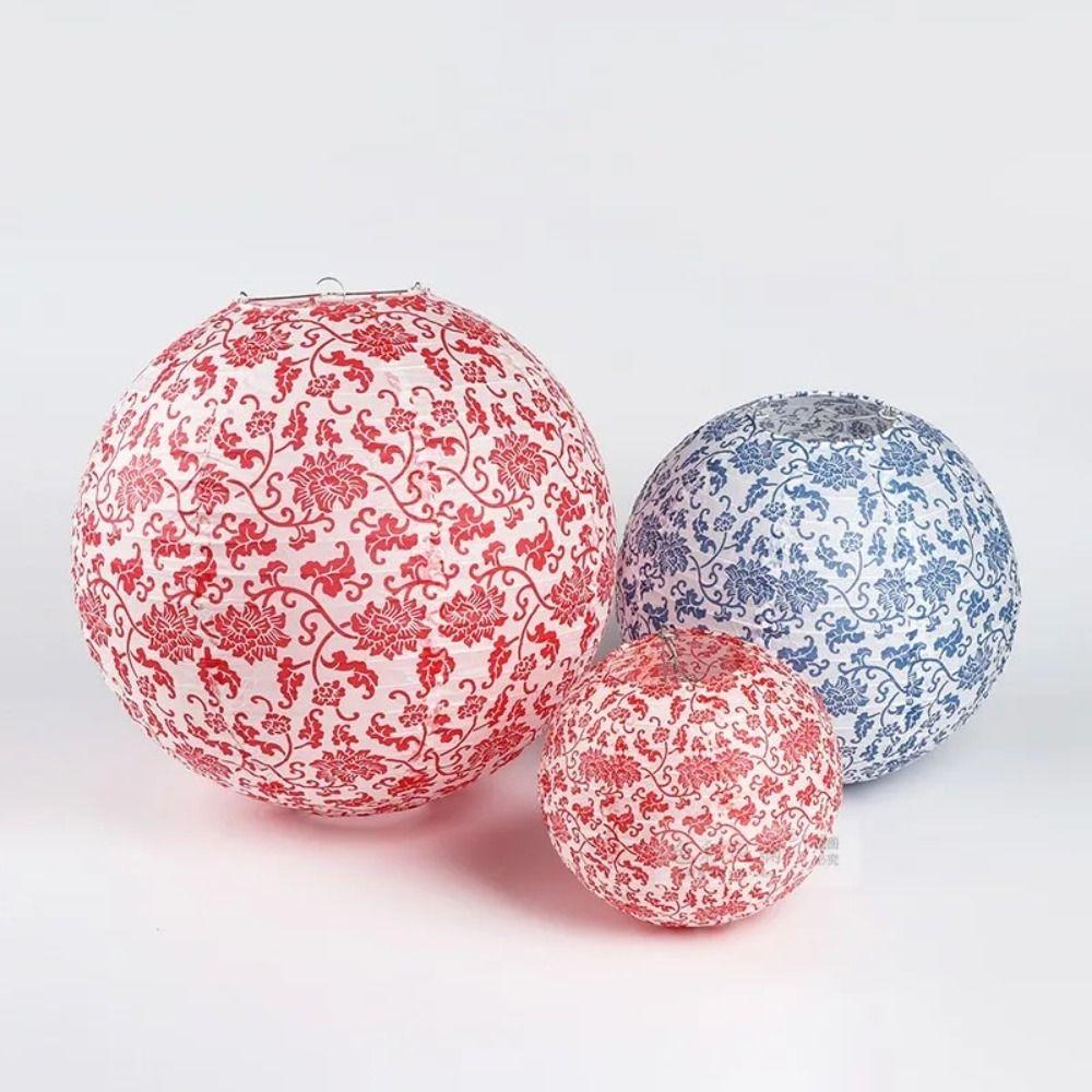 Chinese Style Paper Lantern Printed Festival Supplies Gift Craft Hanging Paper Ball  Wedding