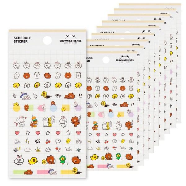 

Наклейки-расписания Line Friends, разноцветные, 10 шт.