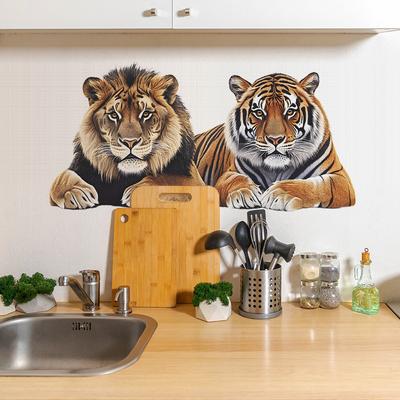 Simulation 3D Fierce Tiger Bedroom Living Room Home Background Wall Beautification Wall Stickers
