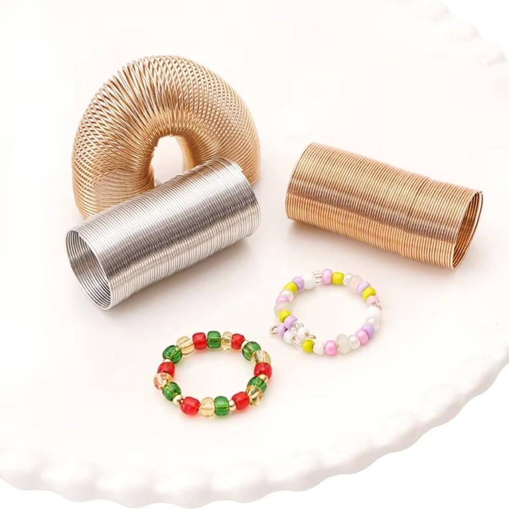 Gold/Rhodium Color Memory Wire Ring Circle Jewelry Wire Wrapping  For Ring Beaded Bracelet