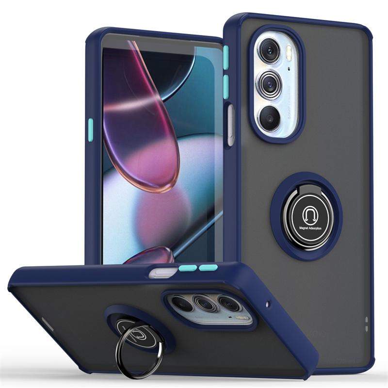Shockproof Ring Stand Magnetic Matte Back Cover For Motorola Moto G85 G75 G55 G35 G15 G05 5G Case Soft Frame Hard PC Armor Funda