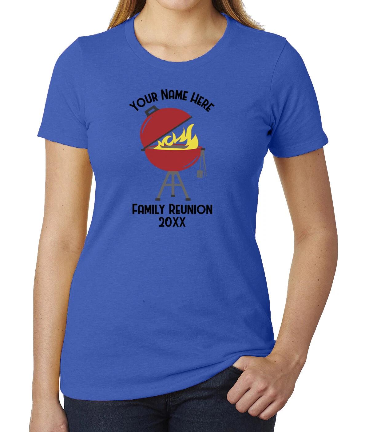 Grill with custom name and Date- Family Reunion Woman s T-Shirts S