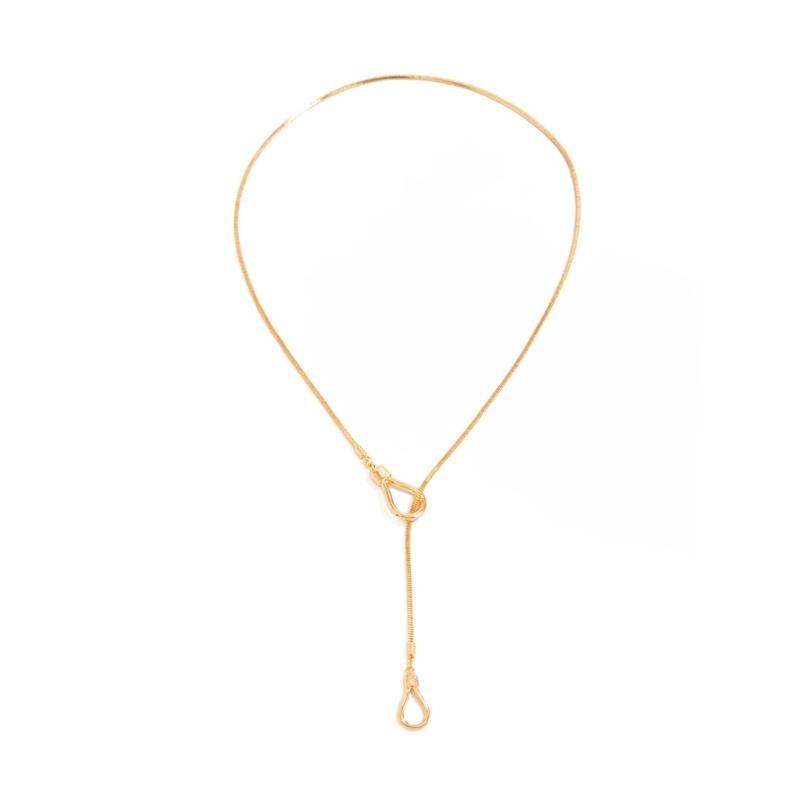 

Adjustable Length Metallic Snake Necklace Unique Irregular Shape Iron Material Sweater Chain Fashionable Gift