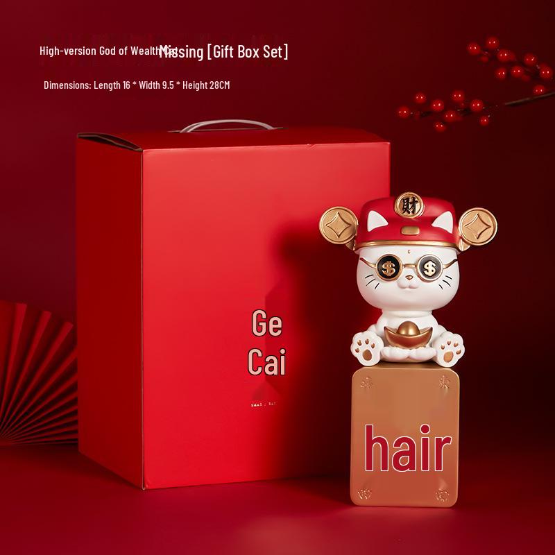 Luxury God of Wealth Cat Decor: Creative Home & Living Room Ornament for Bar Counter & Entrance Hall