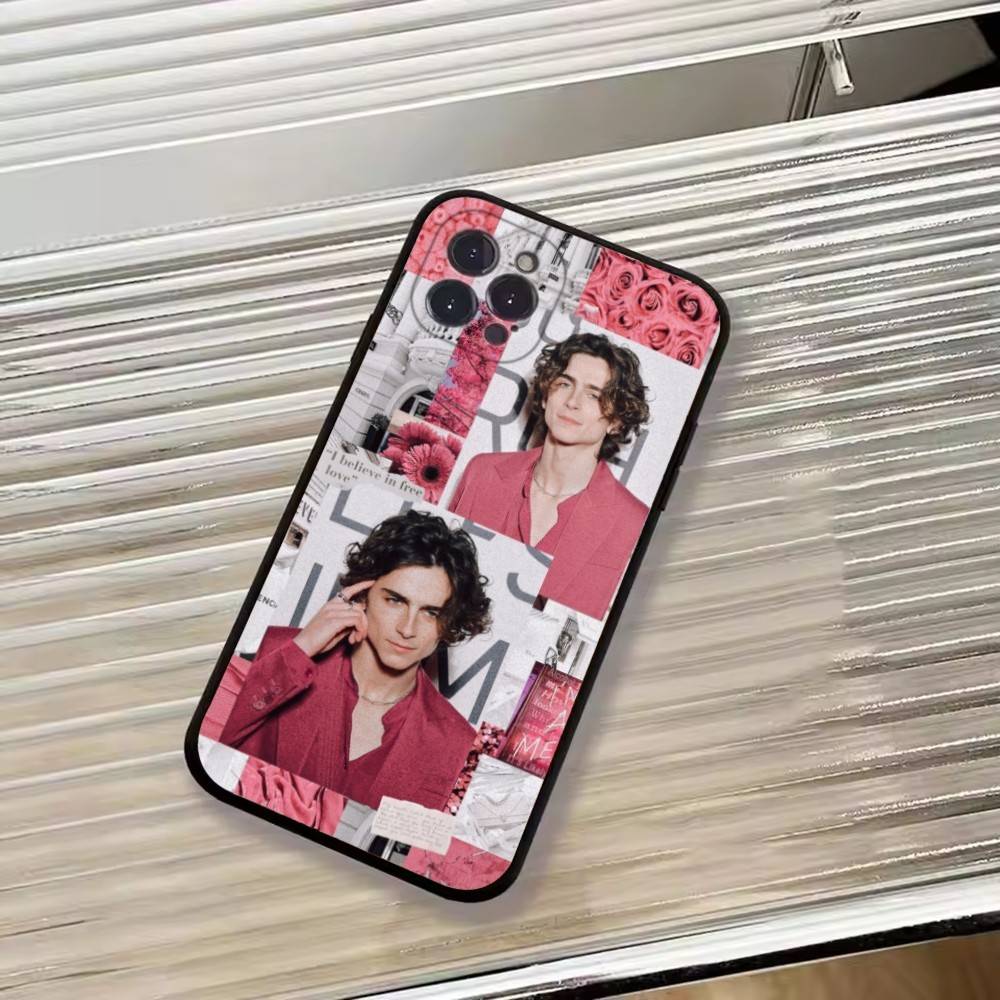 Heißer Schauspieler T-Timothée Chalamet Handyhülle Für iPhone 17,16,15,14,13,12,11 Plus,Pro Max,XS,Weiche Schwarze Hülle
