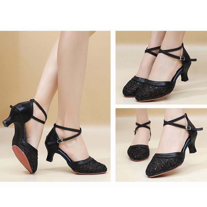 Waltz Modern Ballroom Dancing Shoes Women Close Toe Tango Salsa Latin Dance Shoes Heel 5.5cm