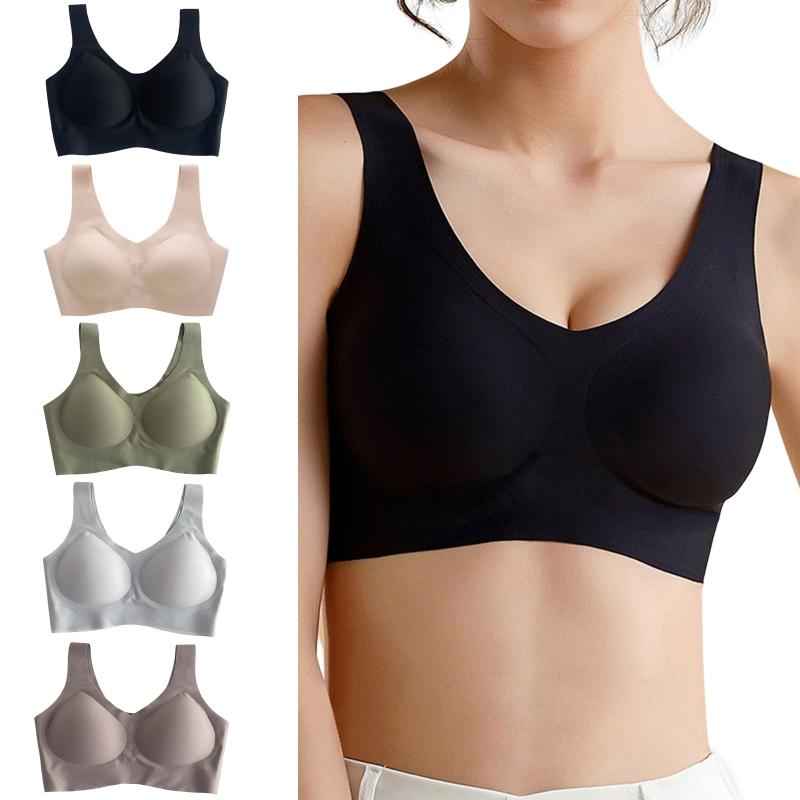 Women's All-in-one Fixed Cup Thin Underwear Traceless Comfortable Sport No Underwire Beauty Vest Style Bra