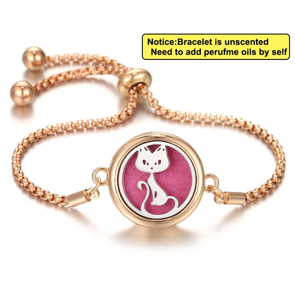New Aromatherapy Diffuser Bracelet Essential Oil Diffuser Bracelet Alloy Stainless Steel Perfume Aroma Locket Bracelet for Women
