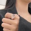 Xiaomi 925 Sterling Silver Rings for Women Couple Minimalist Handmade Vintage Big White Stone Ring Fine Jewelry Gift Prevent Allergy
