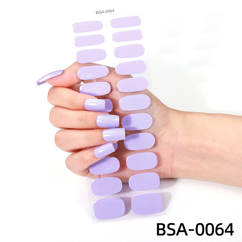 Nail Art Sticker Free Baking Solid Color Semi-Curing Nail Sticker