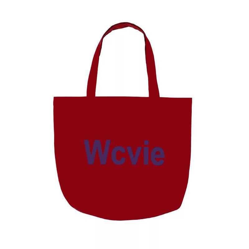 Korean Version Ins Same Model Red Canvas Bag Casual Letter Printed Shoulder Large Capacity Student Schoolbag