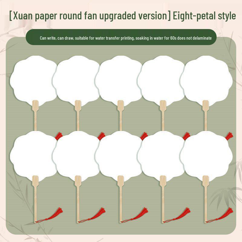 Ancient Style DIY Round Fan: Lacquered Surface with Thick Xuan Paper for Calligraphy and Hand-Painting