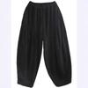 Johnature Women Vintage corduroy Black Bloomers Pants Winter Elastic Waist Loose Trousers Thick Casual Female Pants
