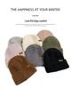 Korean Style Thick Knit Wool Hat for Men & Women - Windproof, Warm, Double Layered, Large Head, Autumn/Winter, Solid Color.