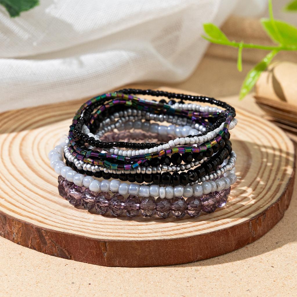 Boho Perlenarmband Instagram-inspiriert Nischenstil Farbblock-Stapelarmband-Set